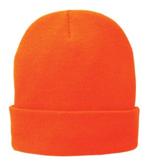 beanie orange Beanie Port Authority Fleece-Lined Knit Cap RCP90L